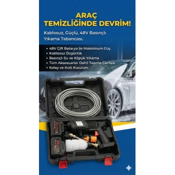 48V Şarjlı Çift Bataryalı Taşınabilir Basınçlı Oto Yı Bahçe Sulama Tabancası