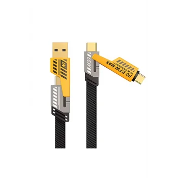 4in1 Type-c 65w To Usb-a + Type-c To Lightning 27w Hızlı Şarj Kablosu Siyah