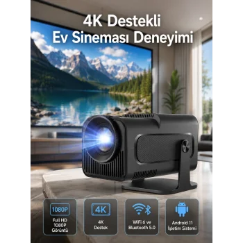 4K Android Smart Wi-fi Çift Kollu Projeksiyon Game Box Kumandalı Taşınabilir Yeni Nesil