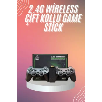4k Game Stick Oyun Konsolu 2.4g Kablosuz Çift Kol Nostaljik Oyunlar
