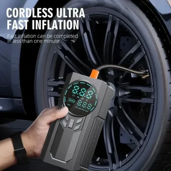 4’ü 1 Arada Lastik Şişirici – Akü Takviyesi – Powerbank – Led Işık (5047)