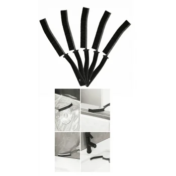 5 Adet İnce Kıl Fırça Banyo Mutfak Pencere Oluk Klozet Kenarı Kavisli Detay Temizleme Fırçası