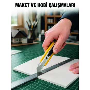 5 Adet Metal Falçata Seti Ergonomik Saplı Çelik Maket Bıçağı Koli Ambalaj PVC Kesici