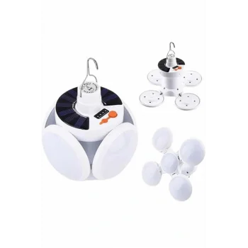 5 Kanatlı Bahçe Aydınlatma Led Askılı Solar Güneş Enerji Usb Sarjlı