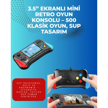 500 Retro Oyunlu Taşınabilir El Konsolu – X7M Modeli