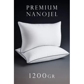 50x70cm Nano Jel Lüks Yastık 1200gr Anti-alerjik Pamuklu Yastık Microfiber Ultra Dolgun Silikon