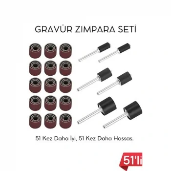 51li Mini Zımpara Gravür Seti Dremel Ucu: Profesyonel Taşlama, Parlatma ve Şekillendirme Aleti