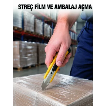5’li Metal Falçata Seti Profesyonel Maket Bıçağı Kesici Falçata Sarı Ergonomik Saplı