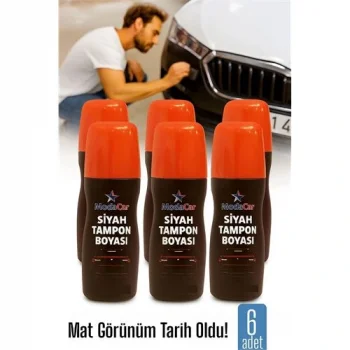 6 LI Siyah Tampon Boyası Solmuş ve Matlaşmış Tamponlar İçin Hızlı Yenileme