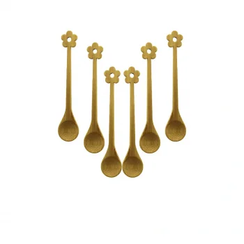 6 PCS   MİNİ   BAMBU AHŞAP KAŞIK   14.5CM (5047)