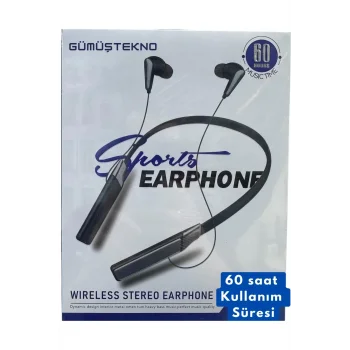 60 Saat Şarjlı Boyuna Takılan Kablosuz Bluetooth Kulaklık Sporcu Ios Android Uyumlu Bulututlu