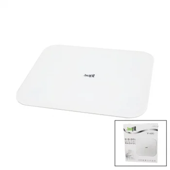 GİZLİ EKRAN -SOFT BEYAZ CAM ZEMİN DİJİTAL BASKÜL TERAZİ 180KG SENSÖR -LED EKRAN -ODA℃ TF-1070