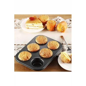 6’lı Muffin Kek Kalıbı – Dayanıklı, Çok Amaçlı Fırın Kalıbı