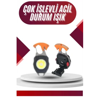 7 Modlu Mini Led Lamba Anahtarlık USB Şarjlı Kamp İçin Taşınabilir