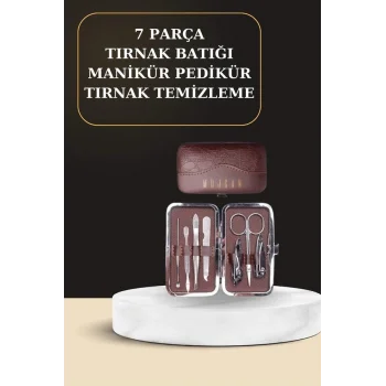 7 Parça Manikür Pedikür Seti El Ayak Bakımı Çantalı Paslanmaz Çelik
