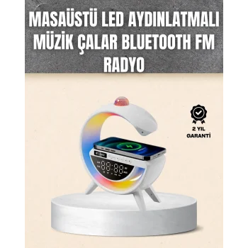 7 Ses Efektli RGB Işıklı FM Destekli Kablosuz Şarjlı Bluetooth Hoparlör