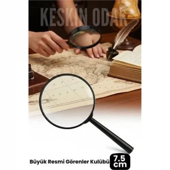 7.5 Cm Optik Lensli El Tipi Büyüteç | Profesyonel Okuma, Hobi, Koleksiyon Merceği