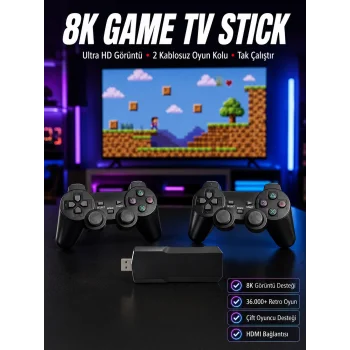 8K Ultra HD Game Box 36500 Oyunlu Game Stick Oyun Konsolu