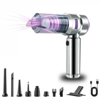 9 Farklı Uçlu Kablosuz Şarjlı Araç İçi Süpürge – Wireless Destekli, Güçlü Emiş, Taşınabilir Pratik Araç Temizleyici (5047)