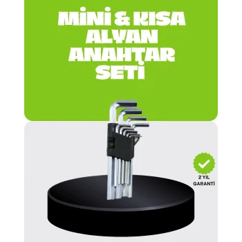 9 Parça Alyan Anahtar Seti Bisiklet Mobilya ve Otomotiv Uyumlu