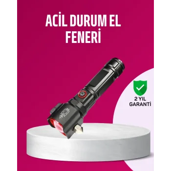 Acil Durum El Feneri Çekiç ve Pusula Özellikli Güçlü Işık
