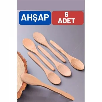 Doğal Gürgen 6lı Ahşap Servis Kaşığı – 13 cm, Mini Boy, Şık ve Pratik Mutfak Yardımcısı 713748