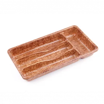 AHŞAP RENK - 4 BÖLMELİ ÇEKMECE İÇİ KAŞIKLIK 36X20CM (5047)