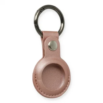 Airtag Anahtarlık Deri Kılıf - Rose Gold