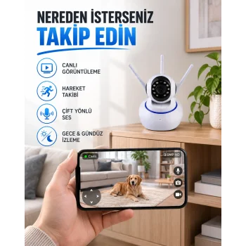 Akıllı IP Güvenlik Kamerası – 1080P HD, Gece Görüşlü, Hareket Algılamalı Yeni Nesil