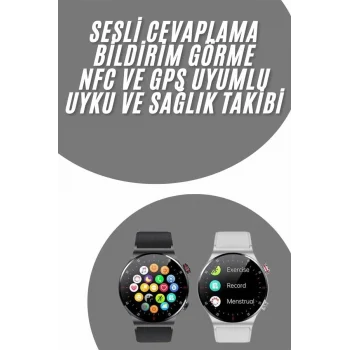 Akıllı Saat Adımsayar Nabız Ölçer Titreşim Özellikli Çağrı Cevaplama Sosyal Medya