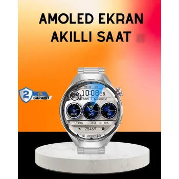 Akıllı Saat AMOLED Ekran Bluetooth Aramalı – Nabız, Uyku ve Spor Takipli