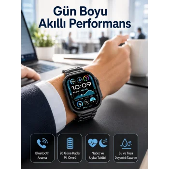 Akıllı Saat Arama Konuşma GPS ve NFC Özelliği 3 Kordonlu Amoled Ekran