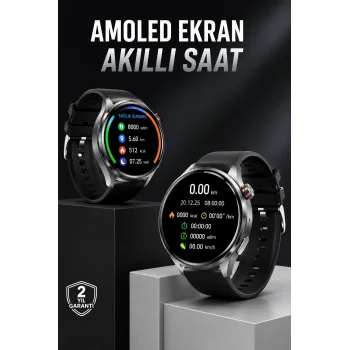 Akıllı Saat Bluetooth Bağlantılı Amoled Ekran Uyku ve Sağlık Takibi