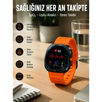 Akıllı Saat Müzik Dinleme Nabız Ölçer NFC ve GPS Uyumlu Sesli Asistan Yeni Nesil