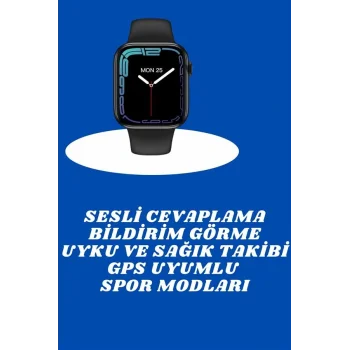 Akıllı Saat Nabız Ölçebilen Adımsayar Kalori Hesaplama Tema Değiştirme GPS Uyumlu