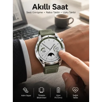 Akıllı Saat Sesli Görüşme Uyku ve Sağlık Takibi NFC Uyumlu