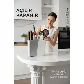 Akıllı Sürgülü lık ve Kaşıklık Organizeri - Ayarlanabilir Tezgah Üstü Mutfak Düzenleyici
