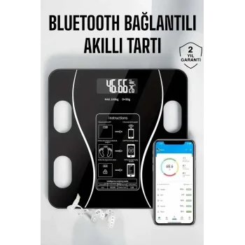 Akıllı Tartı Bluetooth Bağlantılı Yağ Ölçebilen Tartı Yeni Nesil