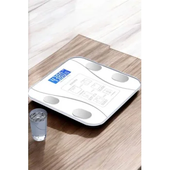 Akıllı Tartı Dijital Baskül Yağ Su Kas Vücut Kitle Kilo Ölçer Tartı