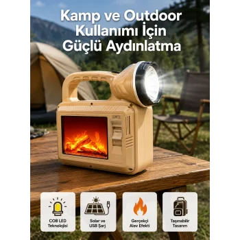Alev Efektli Güneş Enerjili Lamba – Su Geçirmez