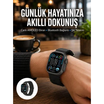 AMOLED Akıllı Saat Bluetooth Arama Su Geçirmez Yeni Nesil