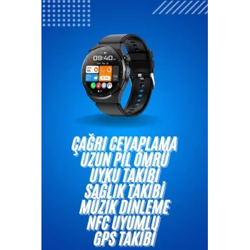 Amoled Ekran Metal Deri Silikon Kordonlu Uyku ve Sağlık Takibi