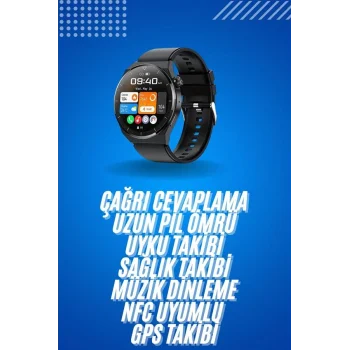 Amoled Ekran Metal Deri Silikon Kordonlu Uyku ve Sağlık Takibi