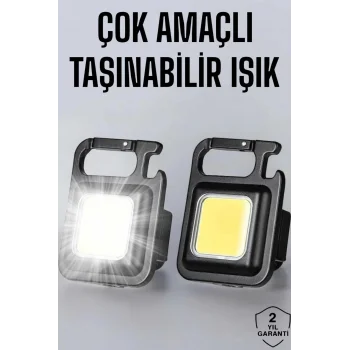 Anahtarlık Çok Amaçlı Mıknatıslı Taşınabilir Işık Led Şarjlı