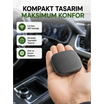 Android Auto Kablosuz Dönüştürücü Hızlı Eşleşme ve Sesli Asistan Destekli Yeni Nesil