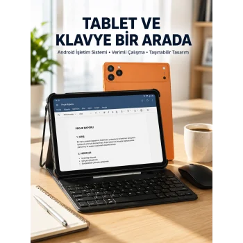 Android Tablet Klavye Kılıflı Dokunmatik Ekran Günlük ve Profesyonel Kullanım