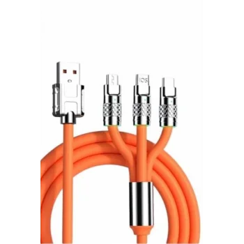 Android ve İOS Uyumlu 180 Derece Type-c Şarj Kablosu