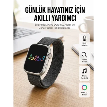 Android ve İOS Uyumlu Uyku ve Sağlık Takibi Yapabilen 3 Kordonlu Akıllı Saat