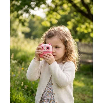 Anında Fotoğraf Baskılı Çocuk Kamerası 5 Rulo Kağıt 6 Renk Kalem Hediyeli Eğitici Oyuncak Kamera