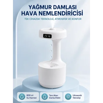 Anti Yerçekimi Su Damlası Hava Nemlendirici 800 ml Ultrasonik Aroma Difüzör